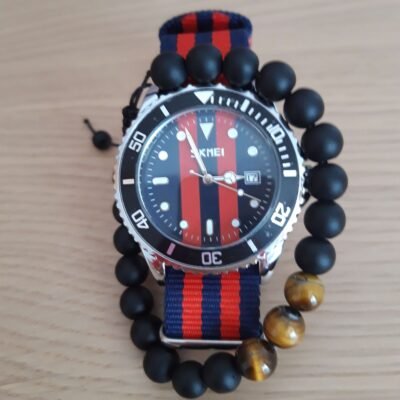 set cadou barbat cu ceas de mana si bratara